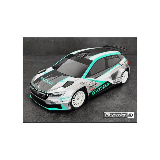 Bittydesign - BDRX-190FRS2H - SKODA Fabia RS Rally2 1/10 190mm rally clear body, Hard 1,2mm (wing included)