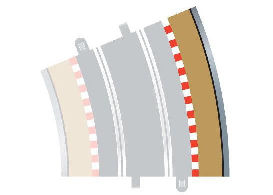 Scalextric - C8238 - RADIUS 4 CURVE OUTER BORDERS 22.5° X 4