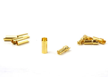 Hobby Details - DTP02005-1 - 6 mm guldstik til RC biler (1 han og 1 hun)
