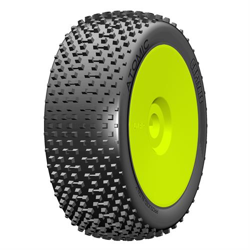 GRP - GBY05A - 1:8 BU - ATOMIC - A Soft - New Closed Cell Insert - Mounted on New Closed Yellow Wheel - 1 Pair