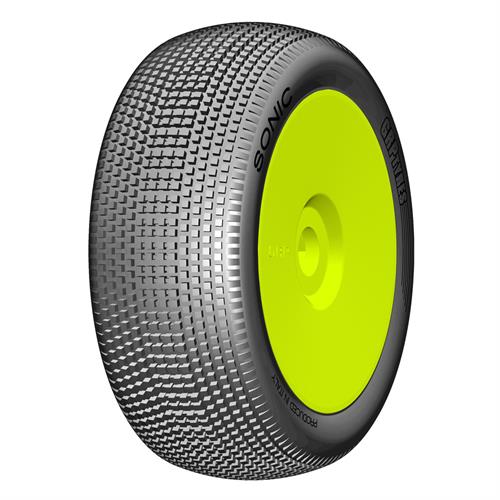 GRP - GBY09X - 1:8 BU - SONIC - X ExtraSoft - New Closed Cell Insert - Mounted on New Closed Yellow Wheel - 1 Pair