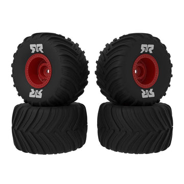 dBoots Chevron MT Tire Set Glued Red (2 Pairs): GROM