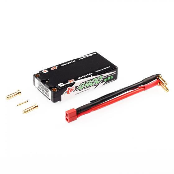 Intellect - IP-LP2S4400PT2 - 7.6V Lipo Battery with 4400mAh low shorty hardcase with 120C and 5mm gold connector