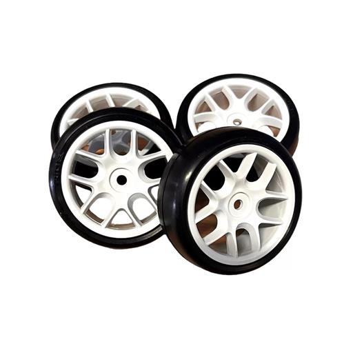 Ride - RI-36086 Slick Tires (belted) on 10-Spoke Wheel, Pre-glued (4 pcs.)