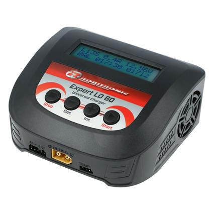 Robitronic - R01012 - 6A Oplader til fjernstyrede biler med 230V strømforsyning 60W - Nimh og Lipo - 2-4S