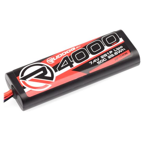 4000mAh 50C 7.4V LiPo Round Stick Pack Battery with T-Style Plug