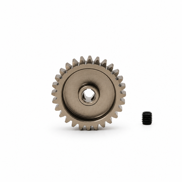 28T Motortandhjul - 0.6 pitch - Hard Coated Alu - 3mm aksel