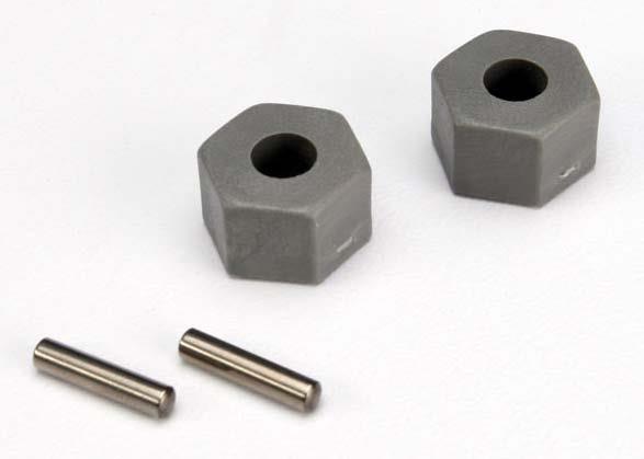 Traxxas - TRX3654 - Wheel hubs, hex (tall offset, Rustler/Stampede front) (2)/ axle pins (2.5x10mm) (2)