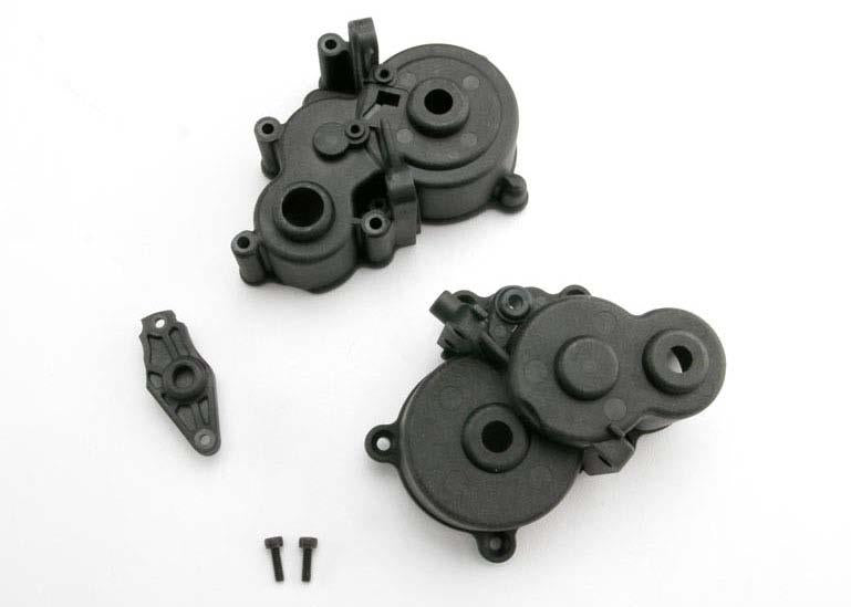 Traxxas - TRX3991X - Gearbox halves (front & rear)/ shift detent ball/ spring/ 4mm GS/ shift shaft seal, glued/ 2.5x8mm CS (2)