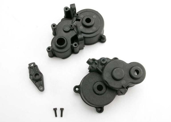 Traxxas - TRX3991X - Gearbox halves (front & rear)/ shift detent ball/ spring/ 4mm GS/ shift shaft seal, glued/ 2.5x8mm CS (2)