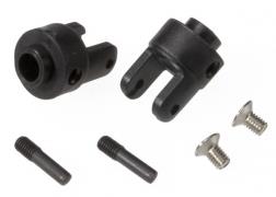 Traxxas - TRX4628R - Differential output yokes, black (2)/ 3x5mm countersunk screws (2)/ screw pin (2)