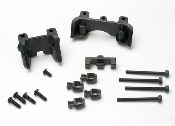 Traxxas - TRX5317 - Shock mounts (front & rear)/ wire clip (1)/ chassis wire clips (4)/ 3x32mm CS (4)/ 3x6mm BCS (1)