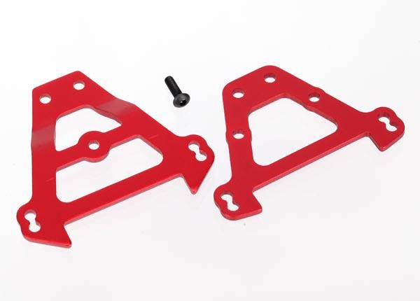 Traxxas - TRX5323r - Bulkhead tie bars, front & rear (red-anodized aluminum)