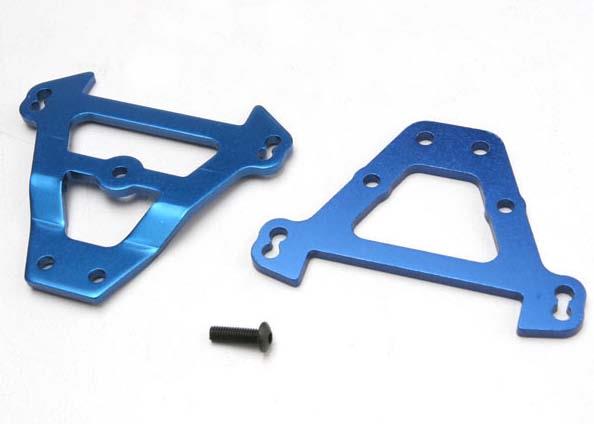 Traxxas - TRX5323 - Bulkhead tie bars, front & rear (blue-anodized aluminum)