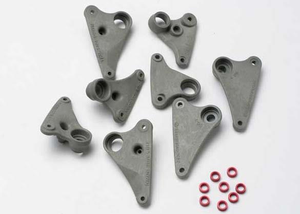 Traxxas - TRX5358 - Rocker arm set, progressive-2 (90-T)/ spacers (red aluminum) (8)