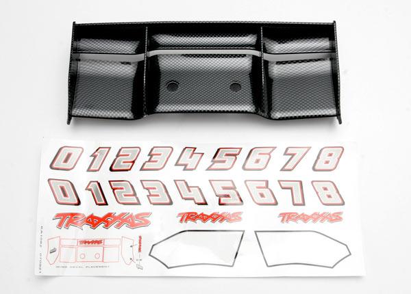 Traxxas - TRX5446g -  Wing, Revo (Exo-Carbon finish)/ decal sheet