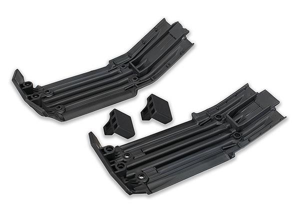 Traxxas - TRX7744 - Skidplate, front (1), rear (1)/ rubber impact cushion (2)