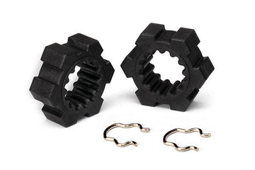 Traxxas - TRX7756 - Wheel hubs, hex (2)/ hex clips (2)