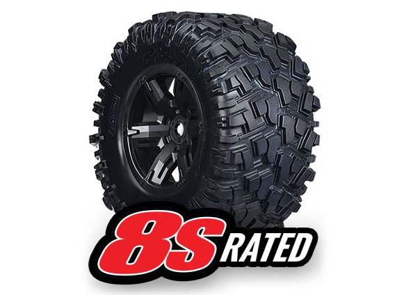 Traxxas - TRX7772x - X-Maxx® AT dæk limet på 4.0? sorte fælge – 2 stk