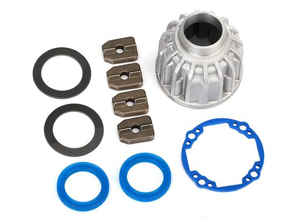 Traxxas - TRX8581x - Carrier, differential, aluminum (front or center)/ x-ring gaskets (2), ring gear gasket/ 14.5x20 TW (2)