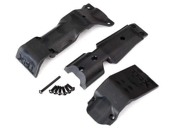 Traxxas - TRX8637 - Skid plate set, front/ skid plate, rear/ 3x10 BCS (6)/ 3x30 BCS (1) (fits #8629 & 8630 bulkheads)