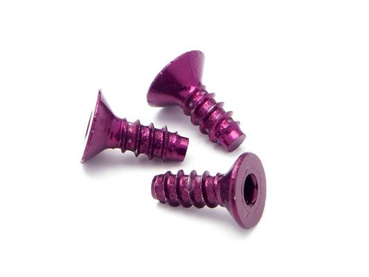 HPI - HPZ076 - Alu Tp Flat Hd Screw 3 X8Mm Hex Socket/Purple/5Pc