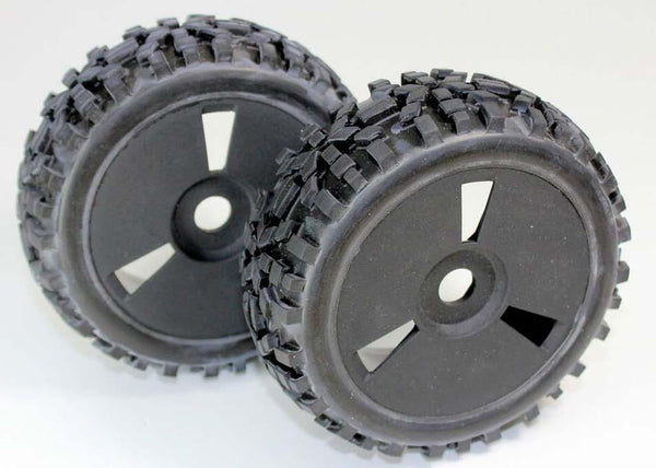 Absima - 2520018 - 1/8 Offroad dæk på sorte fælge "Dirt" (2 stk)