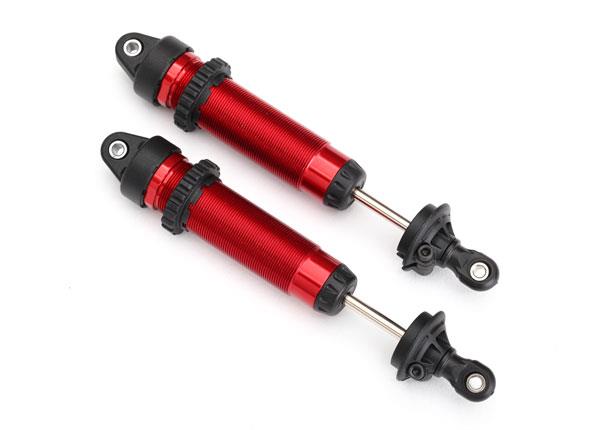 Traxxas - TRX8450r - Shocks, GTR, 134mm, aluminum (red-anodized) (fully assembled w/o springs) (front, threaded) (2)