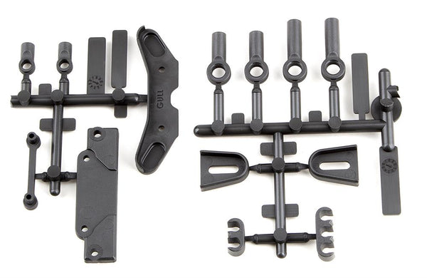 Team Associated - AE91885 - RC10B6.4 Servo Mount Brace, Tower Covers, Wire Clips, Rod Ends