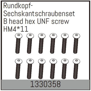 Absima - 1330358 - 4x11mm Skruer med hoved - 12 stk