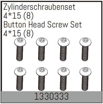 Absima - 1330333 - 4x15mm Skruer med hoved - 8 stk