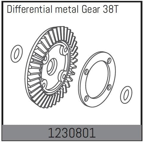 Absima - 1230801 - 38T metal differentiale gear