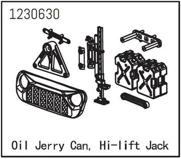 Absima - 1230630 - FrontGril, Jerry Can og High Lift Jack til Sherpa CR3.4