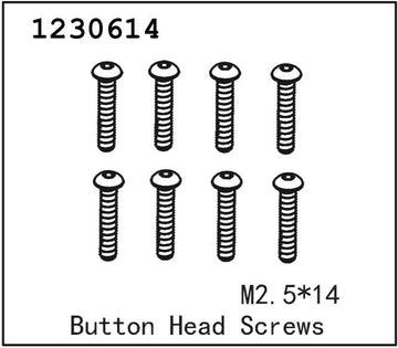 Absima - 1230614 - 2.5x14mm Skruer med hoved - 8 stk