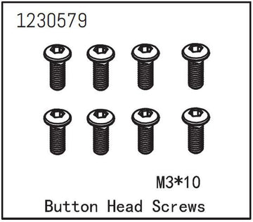 Absima - 1230579 - 3x10mm Skruer med hoved - 8 stk