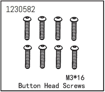 Absima - 1230582 - 3x16mm Skruer med hoved - 8 stk