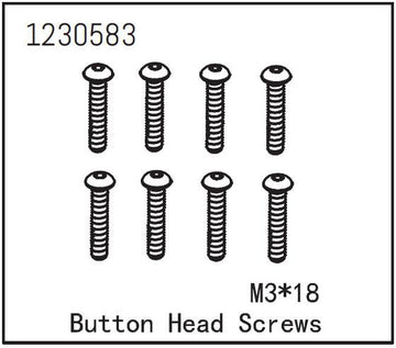 Absima - 1230583  - 3x18mm Skruer med hoved - 8 stk