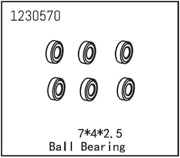 Absima - 1230570  - 4x7x2.5mm Kugleleje (6)