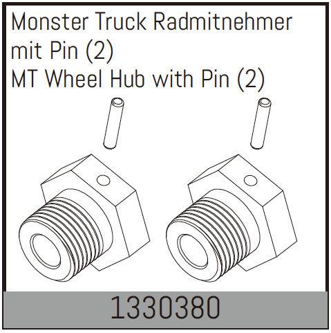 Absima - 1330380 - MT Wheel Hub with Pin (2)