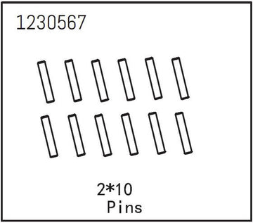 Absima - 1230567 - 2x10mm Pinde - 12 stk