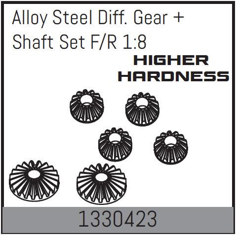 Absima - 1330423 - Alloy Steel Diff. Gear + Shaft Set F/R 1:8