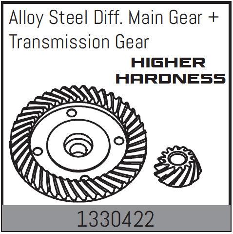 Absima - 1330422 - ultra hard steel differential main gear + transmission gear