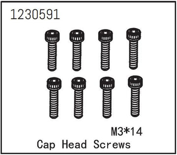 Absima - 1230591 - 3x14mm  Skruer med hoved - 8 stk