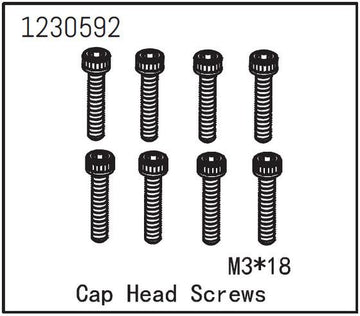 Absima - 1230592 - 3x18mm Skruer med hoved - 8 stk