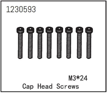 Absima - 1230593 - 3x24mm Skruer med hoved - 8 stk