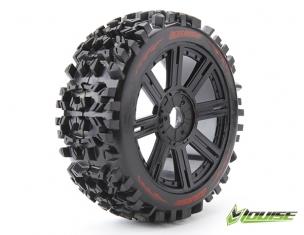 Tire and Wheel B-PIONEER 1/8 Buggy Soft Black (2)
