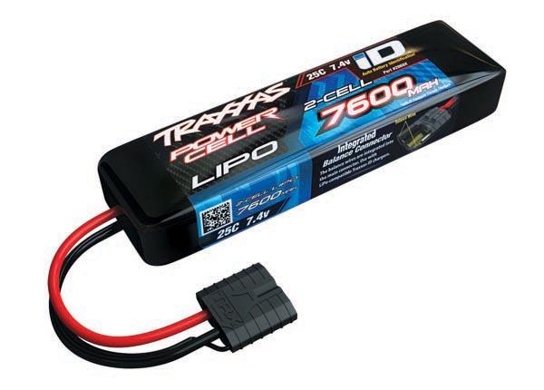 Traxxas - TRX2869x - 7,4V Lipo batteri med 7600 mAh, 25C, Softcase og Traxxas ID stik